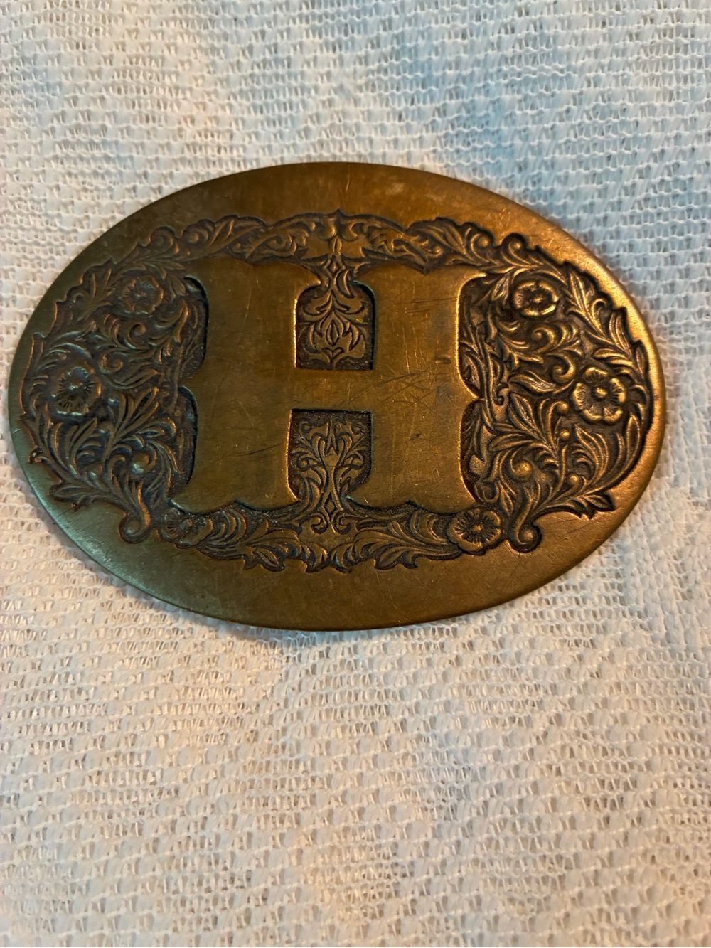Texas Sterling Collection Oval Belt Buckle in Antique Brass Tone